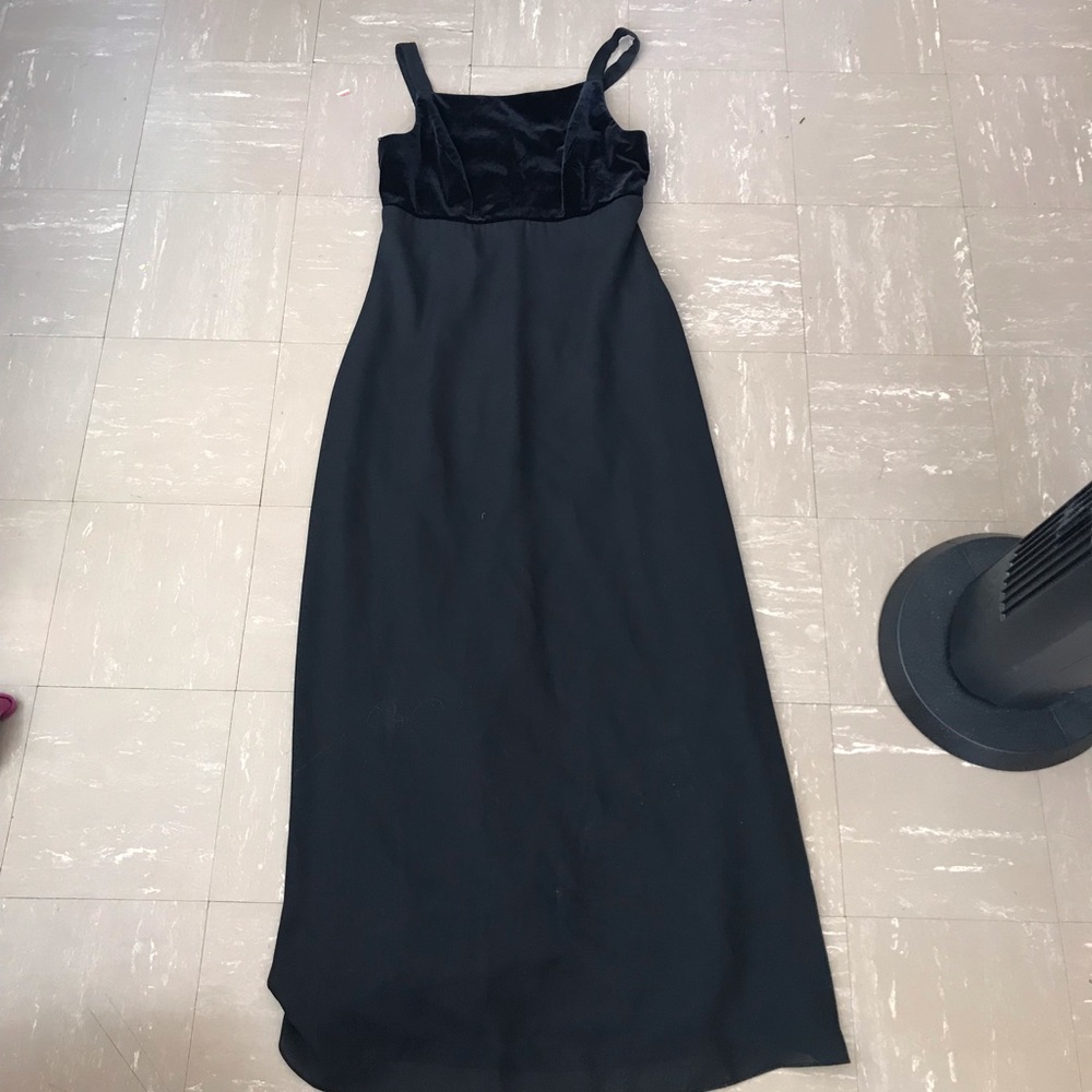 Black, floor-length dress